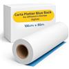 Generico Carta Plotter Blue Back 106cm x 80m | Rotolo Professionale per Affissioni Pubblicitarie e Stampa Digitale | Fondo Blu Anti-Trasparenza | Compatibile con Inchiostri Solvente, UV, Latex ed Eco-Solvente