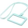 Lanyards Tomorrow LanyardsTomorrow - Set di 12 porta badge e porta badge con porta badge rigido orizzontale sagomato e cordino da collo in tinta unita con clip in plastica (verde menta)