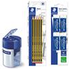 STAEDTLER Noris 120-2BK5D - Matite graduate HB, alta qualità e durata, 120-2BK5D (temperino, 5 penne e 4 gomme)
