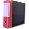 LogicaShop UBOX Raccoglitori ad Anelli A4 Grandi con Custodia, Faldoni Archivio, Classificatori Documenti Dossier Ufficio, Dox Registratore a Leva Raccoglitore (1Pz Commerciale, Rosso, Dorso 8)