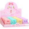 Joucien 4pcs - Libro dei cartoni animati gomma a forma di libro, multifunzionale doppio scopo temperamatite Eraser-Book gomma