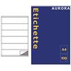 Aurora Store.it ETICHETTE AUTOADESIVE FORMATO A4 100 FOGLI 210x48 mm 6 PER FOGLIO LASER INKJET