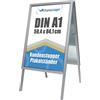 DisplayLager - Supporto per Poster, Formato A1 (Bifacciale), Alluminio, Argento, Alu-Line - Cavalletto Espositore Pubblicitario… (Argento, A1)
