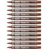 Pentel N50 marcatore permanente punta conica marrone, 12 pezzi
