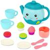 B. toys set da tè giocattolo musicale con teiera luminosa | Set da 17 con 2 tazze, 2 piatti, 2 cucchiai, zuccheriera e dolcetti da abbinare con suoni di versamento, 18+ mesi