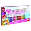 Multiprint Set 3 Timbri per Bambini e 36 Pennarelli Colorati Disney Princess, Made in Italy, Set Timbrini Bimbi, in Legno e Gomma Naturale, Inchiostro Lavabile Atossico, Idea Regalo, art.57660