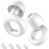 NEUTYPECHIC Dormire Silicone, Antirumore Riutilizzabili, Dormire, Concentrarsi, Viaggiare, Con 8 Gommini di Taglie XS/S/M/L (Bianco, Media)