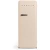 CREATE / RETRO FRIDGE 150 BLACK/Frigorifero sabbia con maniglia nera e congelatore 281L / 102W, 150cm, 3 ripiani, regolatore di temperatura, portabottiglie, 60x60x150cm