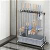 Dalumian Portaspassole mobile, Organizzatore del portaspassole con ruote freno, Rack torre strumento cortile, Rack strumento di pulizia inossidabile per scuole di garage Alberghi(20 slots)