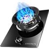 Wrobelax Built-In Gas Stufa Single Stove 5.2KW Nine-Chamber Firepower Single-Head Vetro temperato Gas Stufa di Cucina per uso domestico Stufa di Cucina