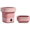 Generico Lavatrice portatile pieghevole ad ultrasuoni 6L 11L di grande capacità con secchio for asciugatrice for vestiti, biancheria intima da viaggio, calzini(Pink 11L blue light,AU)