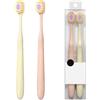 Generic Spazzolino da denti manuale con setole morbide, per la casa e la casa, per la pulizia dei denti, spazzolino portatile da viaggio (polvere + giallo)
