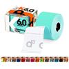 d3 K6.0 Nastro kinesiologico 50 mm x 6 m per caviglia, ginocchio, spalla, gomito, gamba, fisioterapia medica sportiva cinetica e supporto per infortuni muscolari (Menta Verde, 1 Rotolo)