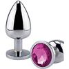 EESH® ANAL PLUG IN METALLO CROMATO CON GIOIELLO ROSA TG M SADOMASO BDSM FETISH