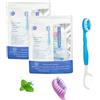 Generic Set 5 In 1 Di Spazzolino Da Denti, Filo Interdentale, Puliscilingua E Stuzzicadenti, Spazzolino Monouso 5 In 1, Igiene Orale Portatile Per Viaggi E Lavoro, Spazzolini Monouso Da (Mint 2 pcs)