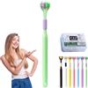 Gienslru Sensory Joy Spazzolino da denti a 3 lati, Spazzolino da denti morbidi a tre lati, setole morbide a forma di V, pulisce ogni dente per coprire completamente lo spazzolino (verde (adulto))