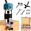 Tanniws 800W 6.5AMP trimmer in legno Velocità regolabile portatile stabile 2000-31000 giri/min Strumento di router in legno compatto Router portatile per la lavorazione del legno con 15pcs di router