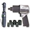 Ingersoll-Rand 2317G - Kit serie Edge con 231G Air Impact e chiave a cricchetto da 170 g, set di 5 chiavi a bussola e custodia per il trasporto, impugnature ergonomiche, nero