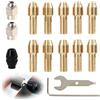 Nexaflow 15-teiliges Mandrin-Set Mandrino Senza Chiave + 10 Mandrini in Ottone (0,5-3,2 mm) + Strumenti, Compatibile con Utensili Rotanti 200/300/3000/4000/8200, Robusto in Ottone e Acciaio Alleato