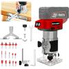 RAYLEEY Router per legno senza fili per batteria Milwaukee M18, 6 velocità, 800 W, 30000 giri/min, con motore brushless con 15 punte da 6,3 mm per lavorazione del legno, scanalature, senza batteria