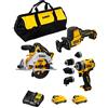 DeWALT Kit D12K302 (Sega Circolare DCS512 + Mini-Sega Universale DCS312 + Trapano Avvitatore DCD703 + 2 batterie 3,0 Ah + caricabatterie + Borsa)
