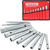 YOUKOOL Set di 10 chiavi a bussola per idraulico, a doppia estremità, per valvole doccia e candele, dimensioni 6-22 mm, con barre Tommy