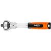NEO TOOLS Chiave a cricchetto con 72 denti per un angolo di rotazione di 5°, chiave a bussola in acciaio CrV e CrMo, testa rotante a 360°, disponibile in 3 versioni 1/4, 3/8, 1/2