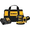 DEWALT Levigatrice orbitale casuale 20V MAX*, 5 pollici, kit cordless (DCW210D1), giallo