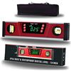 2PM TOOLS Livella e goniometro digitale da 25,4 cm, magneti al neodimio, display LED luminoso, base magnetica V-Groove IP54, resistente alla polvere e all'acqua, con borsa per il trasporto
