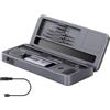 QOXEZY Kit saldatore digitale intelligente, stazione di saldatura portatile con cavo da 100 W con display a colori da 96 pixel, intervallo di temperatura preimpostato 200-1000 ° F e punte compatibili HS-02B