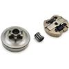 GTWSQQ 3/8 Passo Pignone Frizione Tamburo Cuscinetto Ad Aghi Kit Fit ZENOAH G2500 e Più 2500 2600 25CC for STIGA ama Anova Maniglia Superiore Potatore Sega A Catena(1 Set)