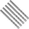 FTVOGUE Punta per Trapano a Martello 2 Punta in Carburo di Flauto per Muratura in Cemento in Pietra in Mattoni, Compatibile con, 5 Pezzi di Lunghezza 160 Mm (12 mm)