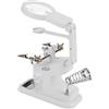 FTVOGUE Workstation per Saldatore USB con Luci a LED, Clamp/Holder per Scheda di Ingrandimento 3X 4,5X 25X, Base Stabile per Lenti in Metallo Acrilico ABS per Progetti Fai da Te di Riparazione (WHITE)