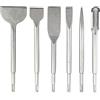 UVDS Set di scalpelli da 250 mm con gambo for martello elettrico, punta da trapano, con scanalatura piatta, scalpello for muratura, for calcestruzzo, muro di mattoni, roccia (Color : 4PCS Chisels)
