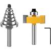 X-Institute Punta per fresa per conigli indurita solida con 6 cuscinetti da 1/4 6 mm 8 mm 12 mm 12,7 mm ampiamente applicazione cuscinetti regolabili