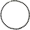 eleewoo Personalised Initial Choker Necklace for Women Magnetic Clasp, Collana Ossidiana Nera Naturale 6mm, Cubo Iniziale Acciaio Inox, Chiusura Magnetica, Regalo Donna 50cm