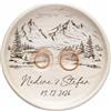 Handmade Porta Fedi in legno, Cuscino anelli matrimonio legno rustico, Portafedi scatola Personalizzato Montagne