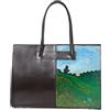 Arte Lisanti Borsa in Pelle Dipinta a Mano - I PAPAVERI DI MONET - a Spalla, Cartella, Cartella Donna, Porta PC, Idea Regalo, Arte Lisanti, Artigianato Italiano, Made In Italy, Vera Pelle, Tote Bag