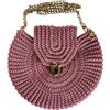 Handmade Borsa a Mano Uncinetto Artigianale - Design Circolare con Catena Dorata - Elegante Borsetta da Donna con Chiusura in Metallo