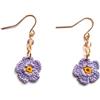 Meraki Studio Orecchini fiore da donna, orecchini nontiscordardimé con perline di vetro, viola/lilla/giallo, Gioielli all'uncinetto, boho chic, Made in Italy, Bijoux da donna, Lavorazione Artigianale
