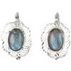 Handmade Orecchini in labradorite con chiusura russa, fatti a mano, in argento sterling 925, con montatura a griffe traforata