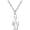 gumuscum Collana con nota musicale, collana in argento con nota musicale chiave sinistra. Chiave musicale, collana d'argento d'amore per la musica, collana d'argento con note musicali.