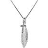 Handmade Collana a catena veneziana sottile 0,6 mm con pendente a croce e piuma Collana da donna in argento sterling 925
