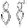 Meissa Orecchini di diamanti intrecciati da donna in argento Sterling 925 Orecchini a penzoloni fatti a mano Regalo di gioielli da sposa e da matrimonio