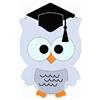 Albalù Magnete Laurea in Legno a Tema Gufetto Celeste - Calamita Gufo Portafortuna Misura Grande 5x4 cm - Bomboniera Laurea, Segnaposto