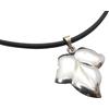 Cozzi Gioielli Edera : Ciondolo in Argento 925 e Girocollo in Caucciù con Chiusura in Argento 925 - Collana Portafortuna - Fortuna - Foglia - Ramo -