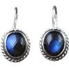 Handmade Orecchini in labradorite con filo intrecciato, orecchini ovali in argento sterling 925 con pietre preziose, orecchini pendenti con chiusura a leva