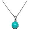 Handmade Collana a catena veneziana Ciondolo con perla sottile da 0,6 mm Occhio di tigre - Occhio di gatto - Turchese Argento sterling 925 Collana da donna Perline da 10 mm