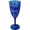 Generico CALICE BLU OGGI SPOSI, in PVC BUBBLES 19 CM Alto, 8 cm Diametro, Decorazioni per Feste, Articolo Artigianale, Handmade