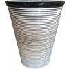 Ceramiche Angela Rinaldi - Vaso in Ceramica di Vietri Dipinto a Mano Rigato Maiolica Design Terracotta Coccio Cachepot (Altezza cm 15 Diametro cm 13, Righe Nere Sottili)